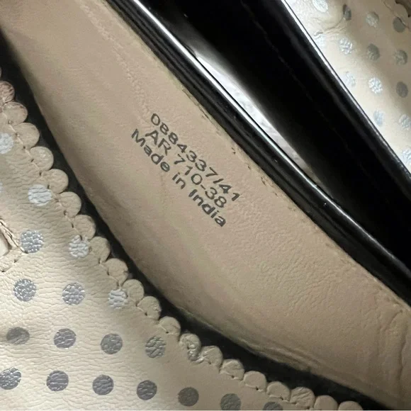 Boden Black Loafer High Heel Pumps Oxford Leather Women’s 38 7.5 - Picture 3 of 9